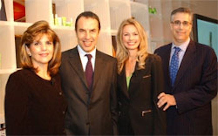 From left, Karen Fondu, president of Maybelline New York-Garnier; Laurent Attal, president and CEO of L’Oréal USA; Cheryl Vitali, senior vice president of Maybelline New York-Garnier; and Alan Meyers, senior vice president, R&D, L’Oréal USA.