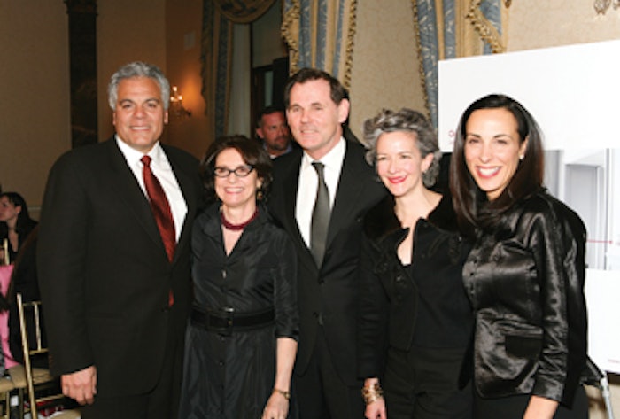 From left, Cosimo Policastro, executive vice president, Givaudan; Carlotta Jacobson, president, CEW; Bernd Beetz, CEO, Coty, Inc.; Catherine Walsh, senior vice president, American fragrances, Coty Prestige, CEW board member; and Jill Scalamandre, group vice president of Avon and CEW chairwoman, at CEW's Newsmaker Forum.