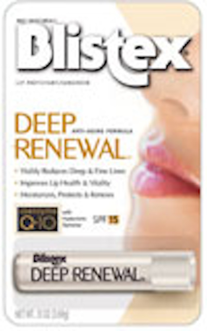 Blistex launches antiaging lip balm.