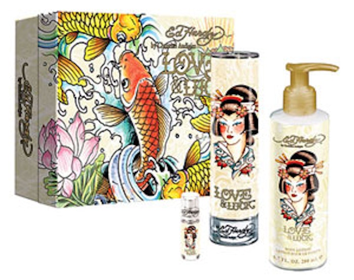 Rock ‘n’ roll- and tattoo culture-inspired is one of the latest trends in beauty, and bled over from a trend that has been taking place in fashion for the past few years. Ed Hardy is one manifestation.