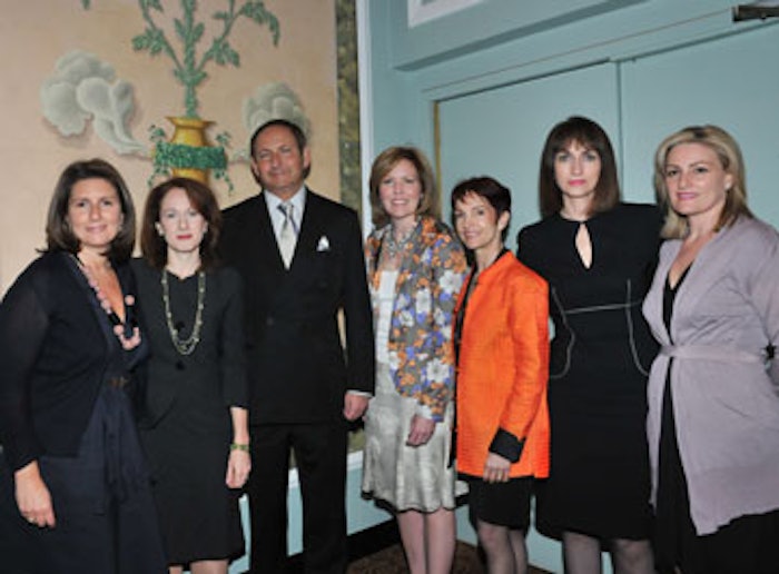 Nicky Kinnaird, Space NK; Pauline Brown, The Carlyle Group; John Demsey, The Estée Lauder Companies; Gina Drosos, P&G; Karen Young, The Young Group; Caroline Pieper-Vogt, Clarins; Jeanine Milillo, Peclers Paris; at the Fashion Group International’s recent Beauty Game Changers event.