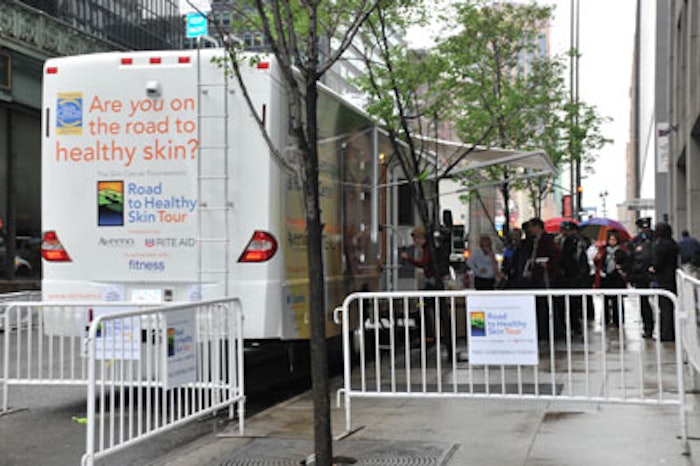 The Skin Cancer Foundation’s 2009 “Road to Healthy Skin” Tour offers free, full body skin cancer screenings in a private room inside a 38-foot customized RV.