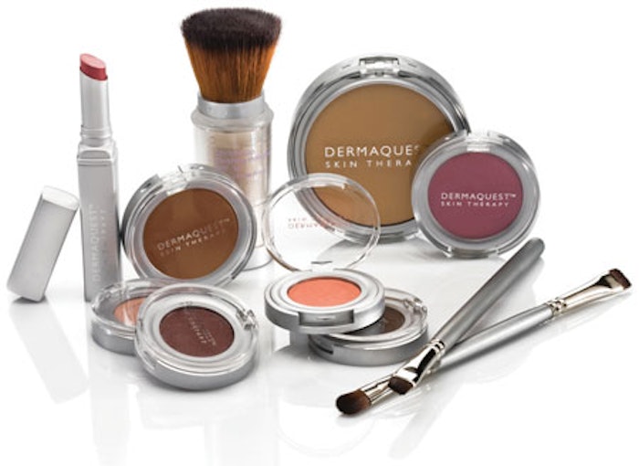 DermaQuest’s DermaMinerals features dermaxyl peptide to minimize the appearance of fine lines, and reflective and light-scattering mica-wrapped cotton fibers and boron nitride to help restore the skin’s luminosity.