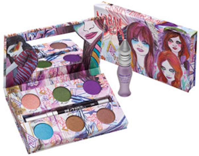 Designs that are inspired by collage or scrapbooks is a recent packaging identity trend popping up in multiple beauty categories. Many of the packages that fall within this trend also utilize illustration, such as Urban Decay’s Show Pony Shadow Box—featuring the work of LA artist Kime Buzzelli.