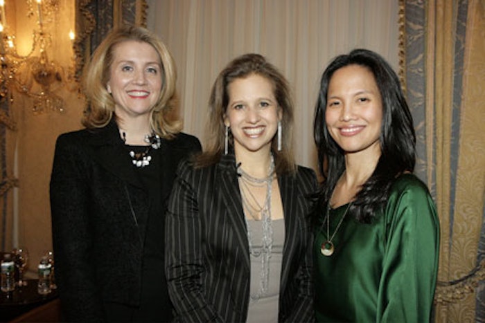 CEW Digital Beauty panelists, left to right, Annemarie Frank, director e-Commerce, digital media & strategic alliances, Mark; Marisa Thalberg, vice president of global digital marketing, The Estée Lauder Companies, Inc.; and Kristen Yraola, assistant vice president of digital media and Internet, Maybelline New York and Garnier brands.