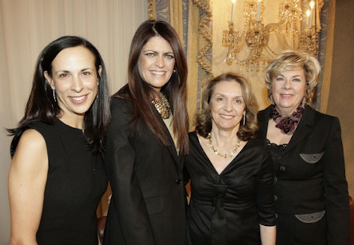(From left) Jill Scalamandre, CEW chairwoman and CMO Chrysalis; Carmen Bauza, vice president beauty and personal care, Walmart Stores, Inc.; Carlota Jacobson, president, CEW; and Muriel Gonzalez, Executive vice president, cosmetics, fragrance, and shoes, Macy’s.