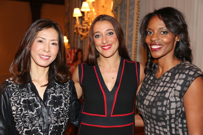 (from the left) Tomoko Yamagishi-Dressler, senior vice president, marketing, Shiseido Cosmetics America; Silvia Galfo, senior vice president, marketing, U.S., Lancôme; and Charisse Ford, senior vice president, global marketing, Estée Lauder; talk prestige skin care innovations and consumers at CEW's November 2012 event.