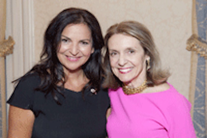 Veronique Gabai-Pinsky, global brand president of The Estée Lauder Companies’ Aramis and Designer Fragrances division, left, with Carlotta Jacobson, president of CEW