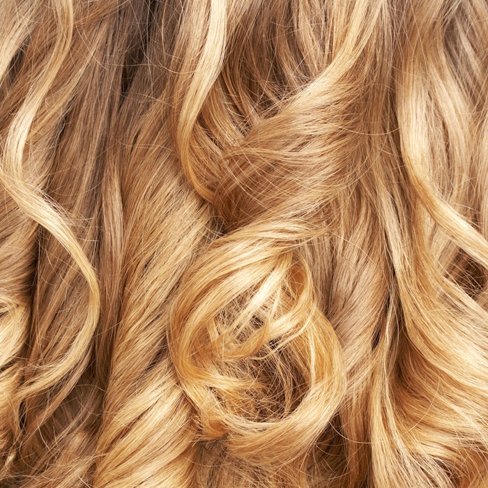 close-up of curly blond hair