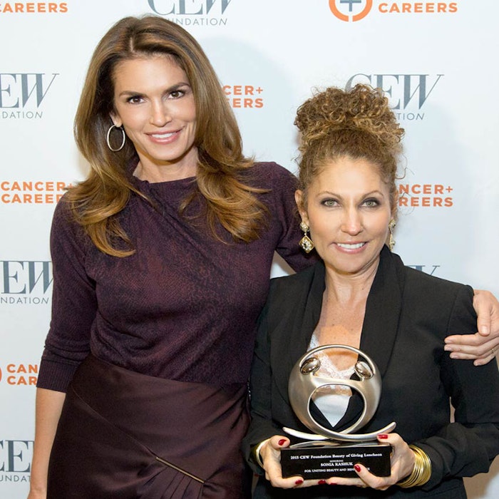 From left: Spokesperson Cindy Crawford and honoree Sonia Kashuk praised Cancer and Careers for the organization's commitment to people and their professional lives.
