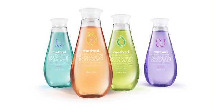 Method's new gel body washes are biodegradable formulas.