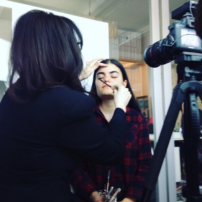 Elke Von Freudenberg, eyebrow specialist at work.