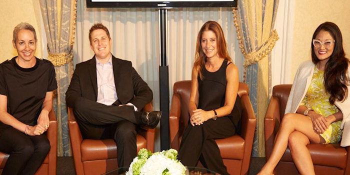 From left: Moderator Jenny Fine (WWD) and speakers Conor Begley (Tribe Dynamics), Laura Elkins (M·A·C) and Karen Moon (Trendalytics); photos courtesy JF Productions.