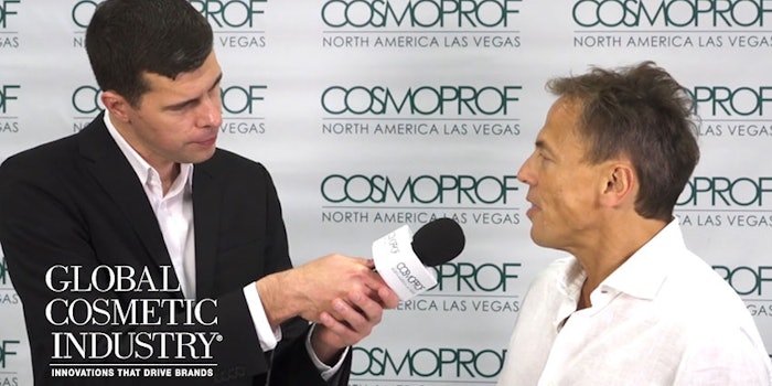 From left: Jeb Gleason-Allured of Global Cosmetic Industry and Ian Ginsberg of C.O. Bigelow Apothecaries.