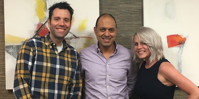 L to R: Nick Ignazzi, technical sales manager; Ray Sourial, vice president, sales; Nicole Bunyan, sales representative for the personal care division