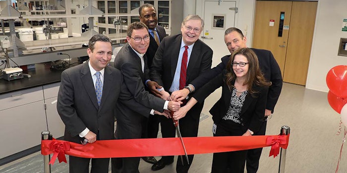 Ribbon cutting at the Stamford facility.