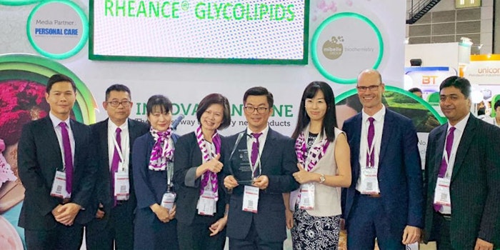 The Evonik team celebrated a second gold-medal win for its Rheance Glycolipids during in-cosmetics Asia