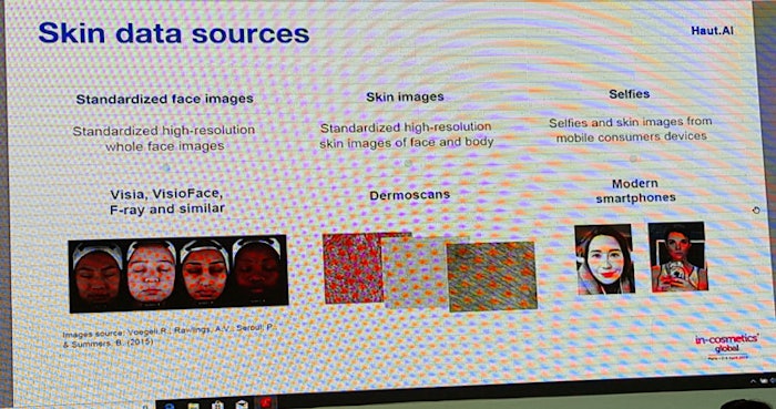 Standardized whole face images, high-resolution skin images and mobile selfies could serve as sources for skin data.