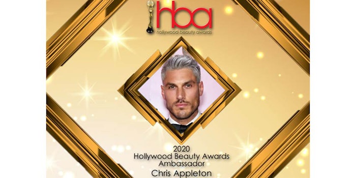 Hairstylist Chris Appleton will serve as the 2020 Ambassador for the Hollywood Beauty Awards.