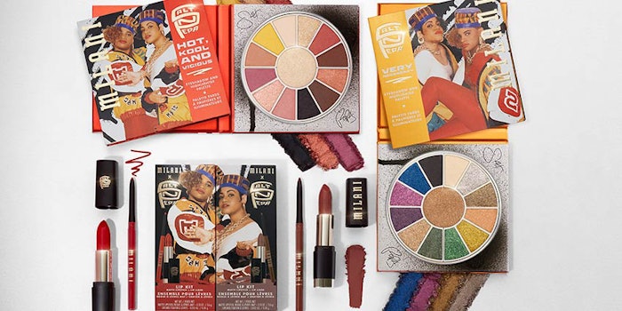 Milani and Salt-N-Pepa’s collection features CD-shaped eye/face palettes, matte lipsticks and lip liner that channel the energy of the duo's confident and fun-loving spirit with pigmented and playful colors.
