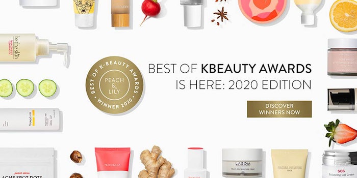 Peach & Lily has announced the 2020 Best of K-Beauty Awards for skin care, in which 17 products were selected through a combination of consumer reviews and the approval of Peach & Lily founder Alicia Yoon.