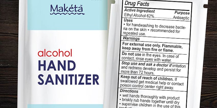 Solo Laboratories has developed a single-use hand sanitizer pouch amid the COVID-19 pandemic. Its gel formula contains the monograph level of ethanol (62%), as well as re-moisturizing ingredients.