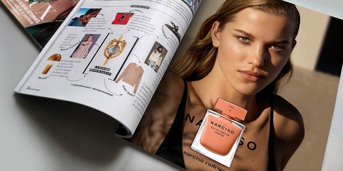 Shiseido's Narciso Rodriguez Eau de Parfum Ambree perfume campaign will feature iD Scent's ScenTouch technology.