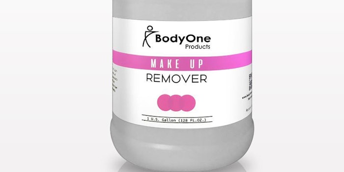 The gallon size BodyOne makeup remover by Qosmedix.