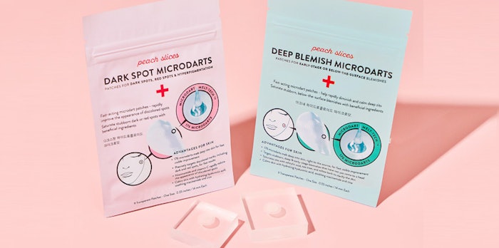 The launch of Deep Blemish Microdarts and Dark Spot Microdarts by Peach Slices.