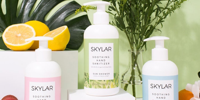 The sanitizer comes in sun shower, beach house and pink sky scents.
