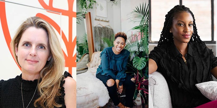 From left: Annie Jackson, co-founder and COO, Credo Beauty; Kristian Edwards, DrPH, founder, BLK + GRN; and Brittney Ogike, founder and CEO, BeautyBeez.