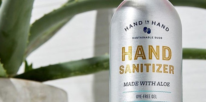 Hand in Hand is using recyclable aluminum bottles for their products.