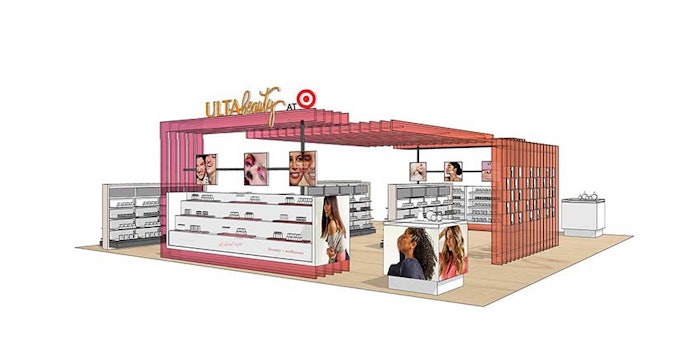 Per Target: 'An early concept rendering of the distinctive Ulta Beauty at Target experience ... not reflective of the final design.'