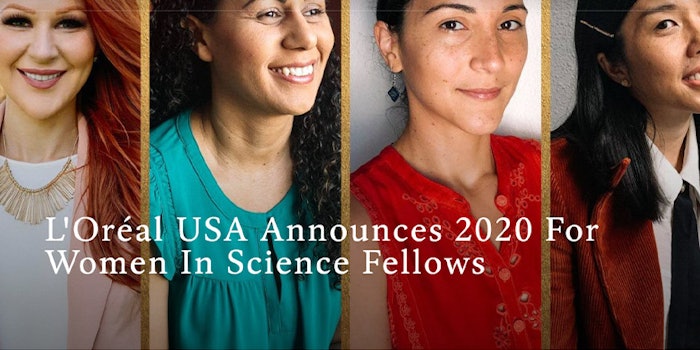 L'Oreal's 2020 Women In Science Fellows Winners.