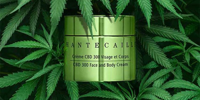 Chantecaille Beauté’s CBD 300 Face and Body Cream contains a blend of broad-spectrum CBD and Cannabis sativa extract to soothe the skin from redness and irritation, as well as moisturize the face and body.
