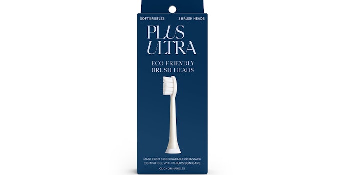 The brush is made using biodegradable cornstarch.