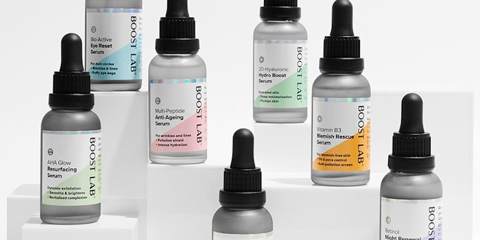 Boost Lab's seven skin care serums for targeted issues.