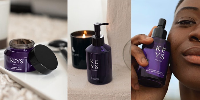 Keys Soulcare's Harmony Mask, Golden Cleanser and Aura Mist.