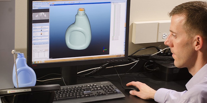 TricorBraun's engineers use 3D scanning to evaluate the current design for areas of improvement. Photo: TricorBraun's Facebook.