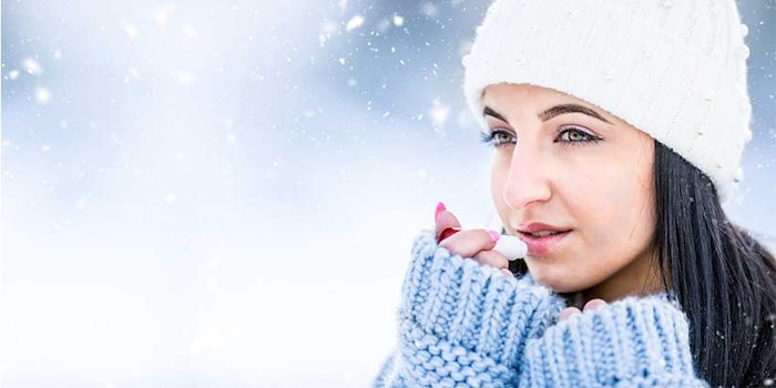Colder and drier weather can cause the already thin skin around the lips to become dry, cracked and flaky, and will need lip balms to remedy these problems.