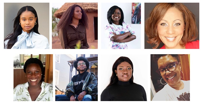 Grant recipients of the Anastasia Beverly Hills Grant Initiative. From left to right: Akilah Releford, Mary Louise Cosmetics; Christina Tegbe, 54 Thrones Beauty; Rahama Wright, Shea Yeleen Beauty; Paula Brown, Paula Brown Performing Arts Center; Naa-Sakle Akuete, Eu’Genia and Mother’s Shea brands; Shekesa McLaurin, Heritage Socks; Anne Lawoyin, Anne's Apothecary; and Dawn Kelly, The Nourish Spot Juice Bar.