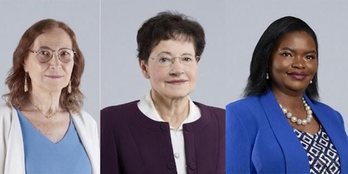 (Left to Right): Alicia Dickenstein, Latin America and the Caribbean; Françoise Combes, Europe; Catherine Ngila, Africa and the Arab States.