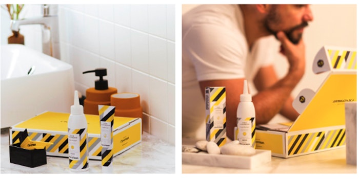 The personalized coloring kit is a four-step system delivered to the user's door.