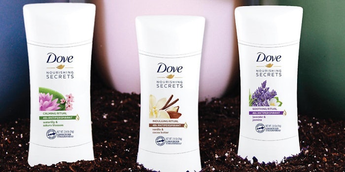 The collaboration includes three new Dove fragrances. Photo: Grounded's Facebook.