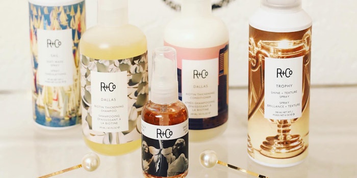The Hair Mail app allows stylists to curate R+Co product recommendations for customers. Photo: R+Co's Facebook.