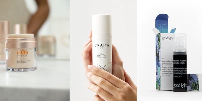 i-On's Age Disrupting Skin Cream, Craith's Gold Line AHA Sensitive and Good Light's We Come in Peace Probiotic Serum.
