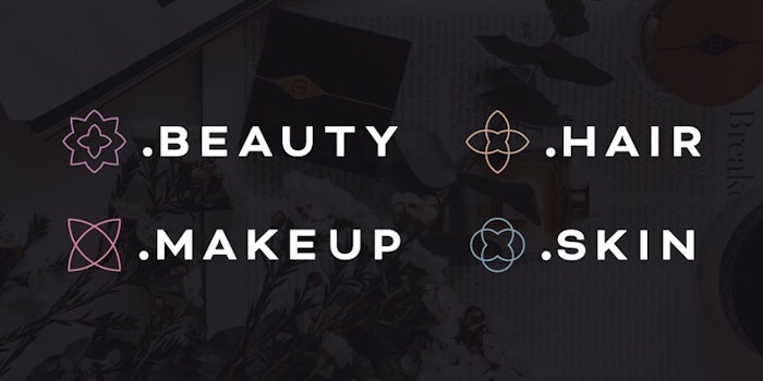 The .Beauty, .Hair, .Skin, and .Makeup logos.