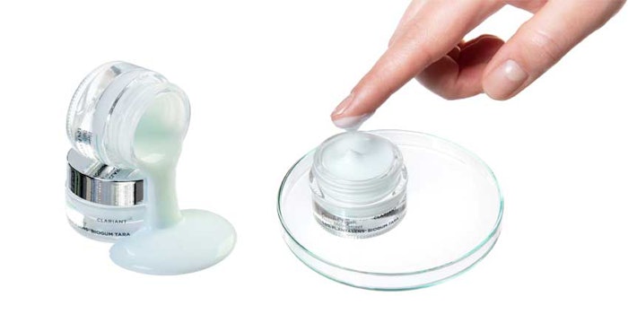 Plantasens Biogum Tara achieves smooth, spreadable natural leave-on creams with less stringiness, a pleasant feel and reliable stability.