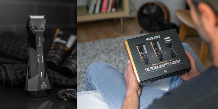 (Left to Right) The Lawn Mower 4.0 Below-the-Waist Trimmer and Ultra Smooth Package Groin Shaving System.