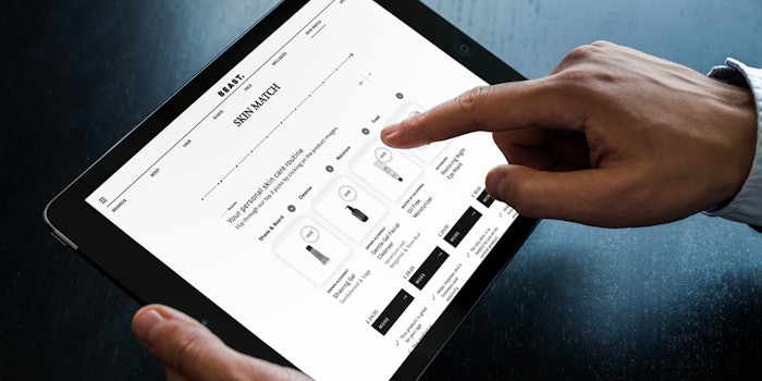 The AI tool matches men with a personalized four-step skin care routine with Beast's products.